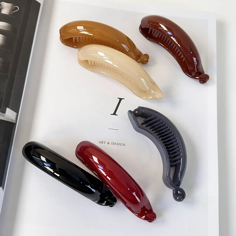 Korean Simple Temperament High Ponytail Buckl Clip Headband Retro Twist Hair Clip 2024 New Womans Hairpins Solid Color Barrettes
