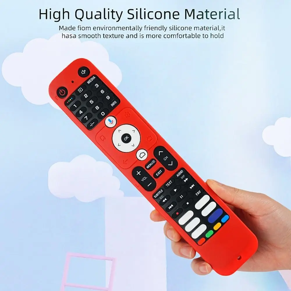 Silicone Protective Case Shockproof with Lanyard Remote Controller Cover Protector for Haier Smart TV Remote Control HTR-U32
