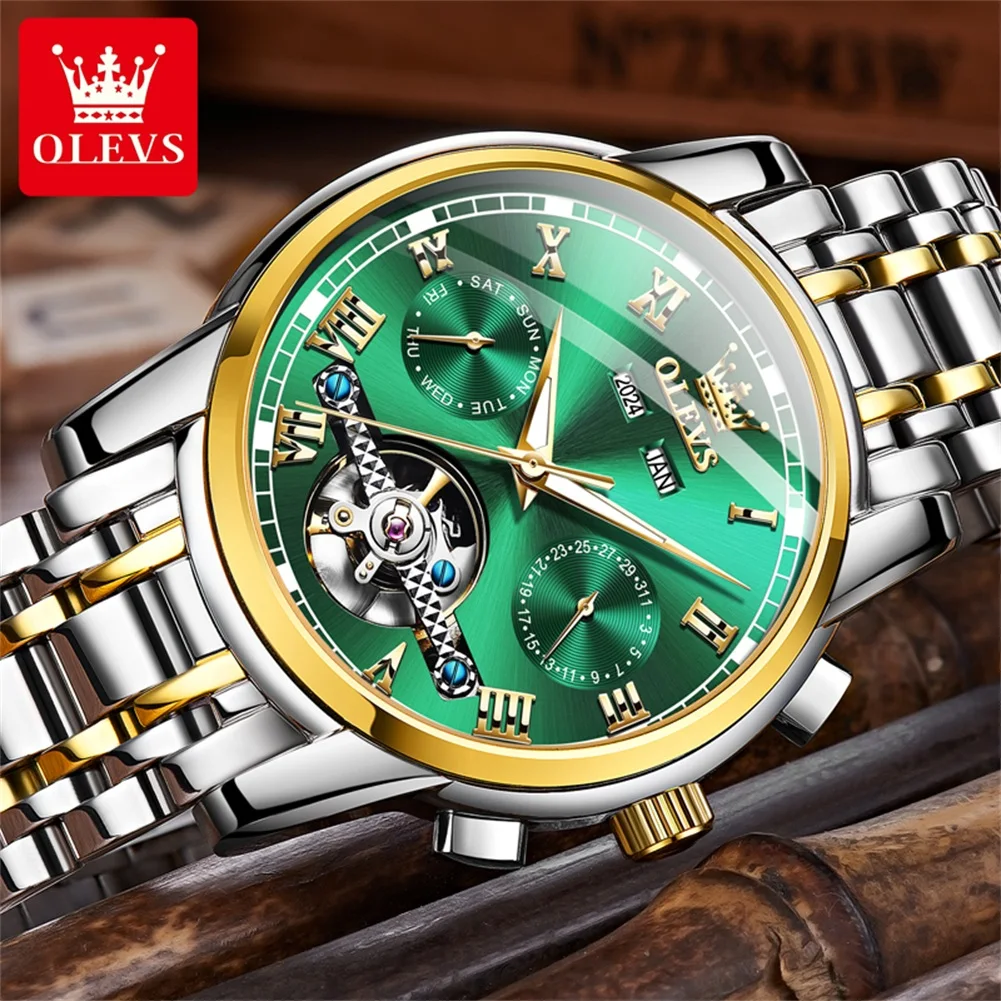 OLEVS-Reloj de pulsera para hombre, accesorio de pulsera resistente al agua, con enlace VIP, envío directo, 6607