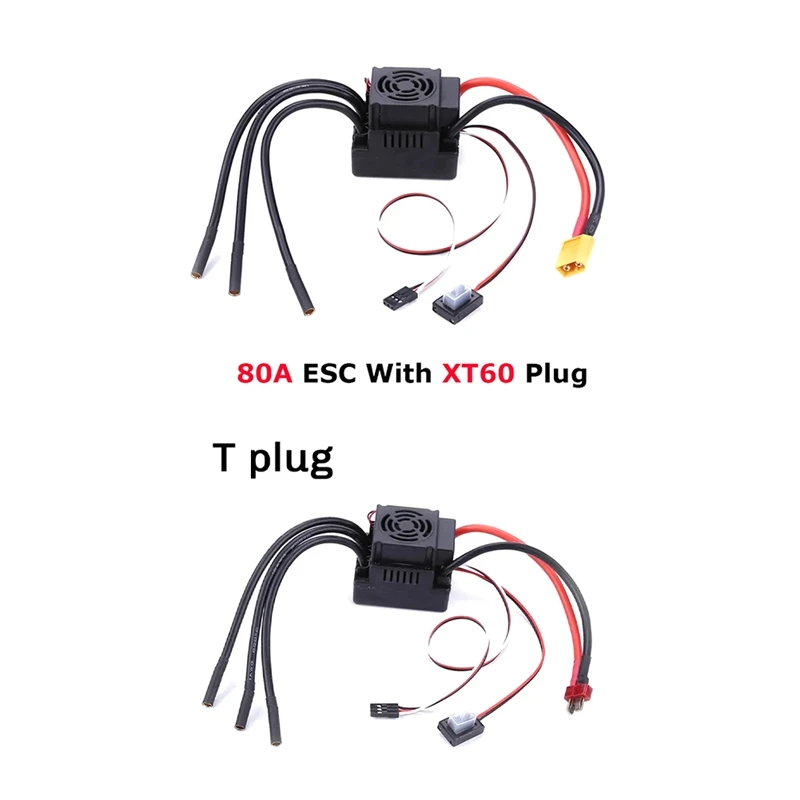 

Бесщеточный контроллер скорости Rc 80A ESC с программной картой 5,8 В/3 А SBEC 2-4S для радиоуправляемого автомобиля 1/8 1:8