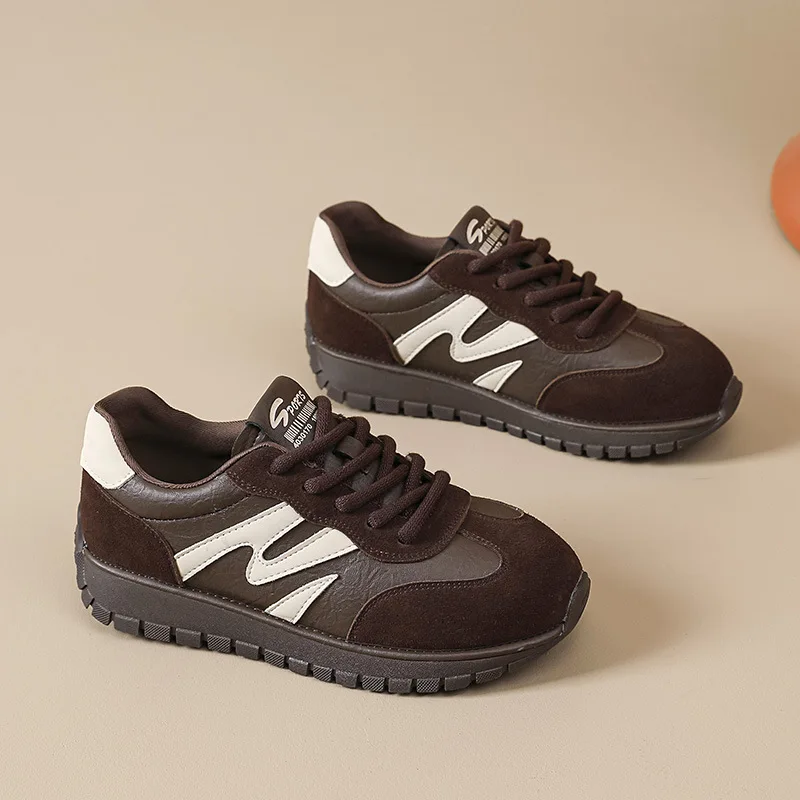 

Women's Sporty Casual Deqin Shoes 2026 Winter Spring New Korean Style Versatile Student Retro Forrest Gump Shoes Polyester Fiber