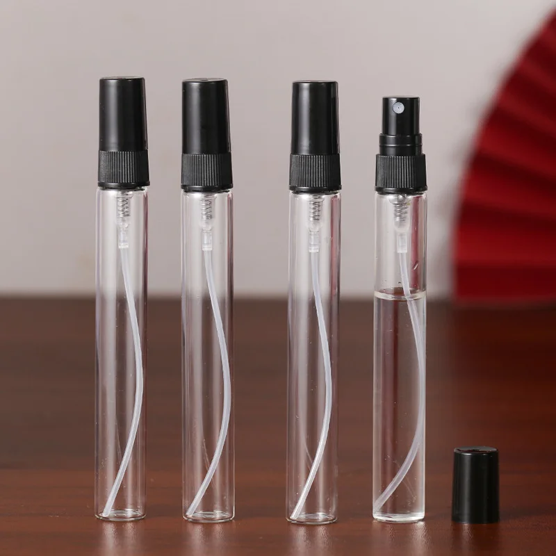 1PC 2ml 3ml 5ml 10ml Black Portable Perfume Bottle Spray Refillable Bottle Cosmetic Sample Glass Bottling Empty Container