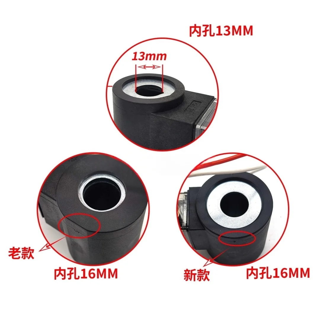 Quick-connect hydraulic solenoid valve coil for excavator quick-change couplers, cylinder check valve, 12V/24V