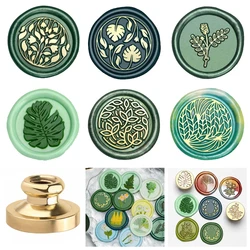 Botanical Monstera Leaf Wax Seal Stamp Classic Plant Vintage Sealing Wax Stamp Retro 25mm Removable Brass Head for Wedding Invit