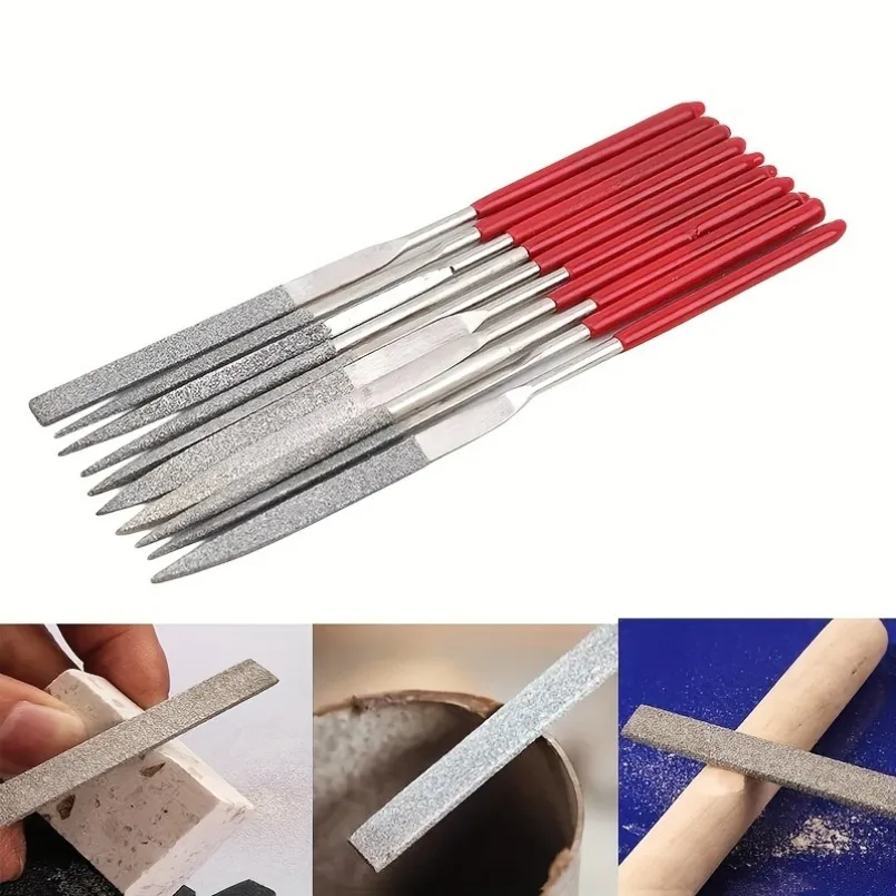 5/10pcs 3*140mm Diamond Needle File Set For Jewelry Metal Wood Ceramic Glass Stone Craft Sharping Working Hand Carving Tool