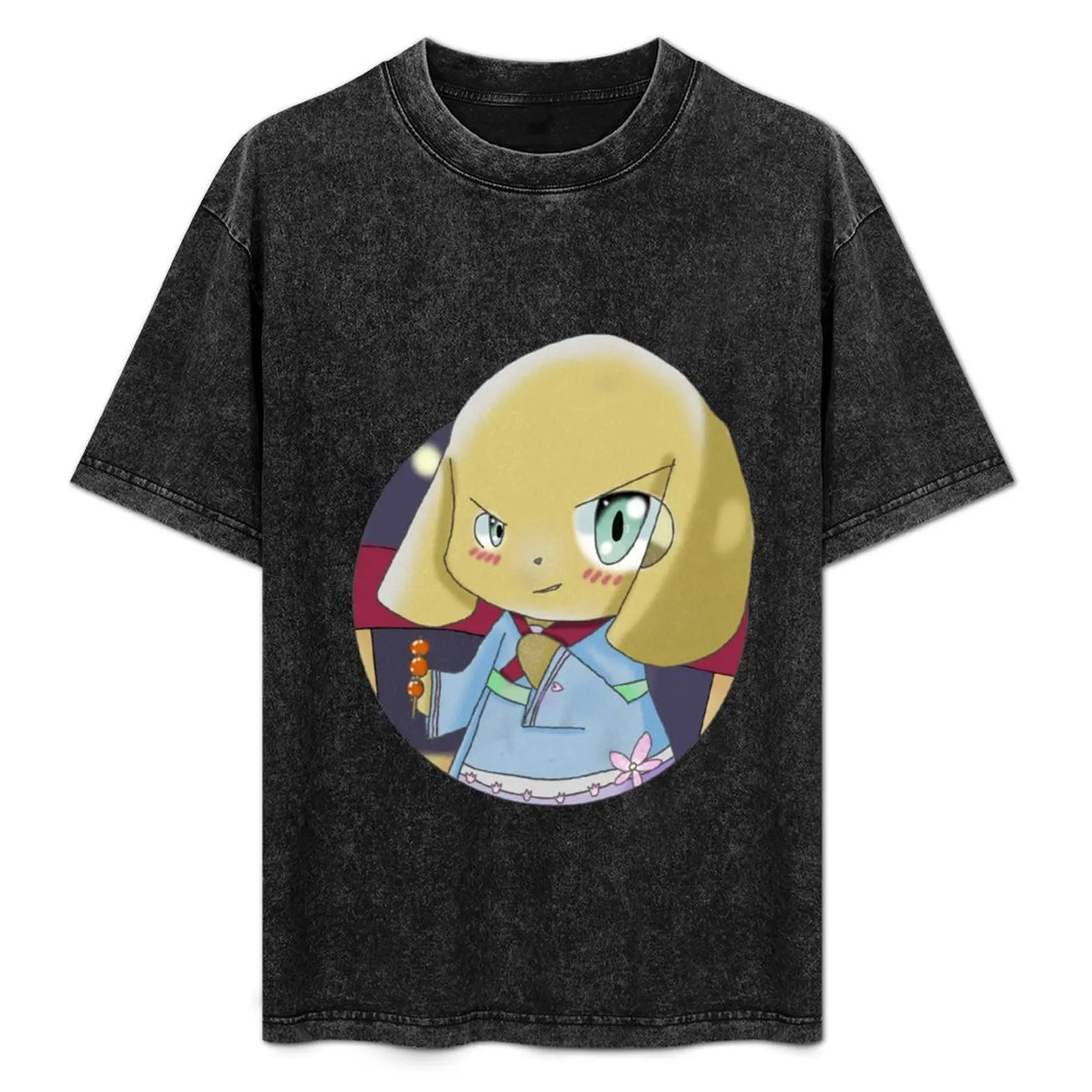 

Japanese Festival Odie with Kimono and Dango T-Shirt Graphic Print Short Sleeve T-Shirt