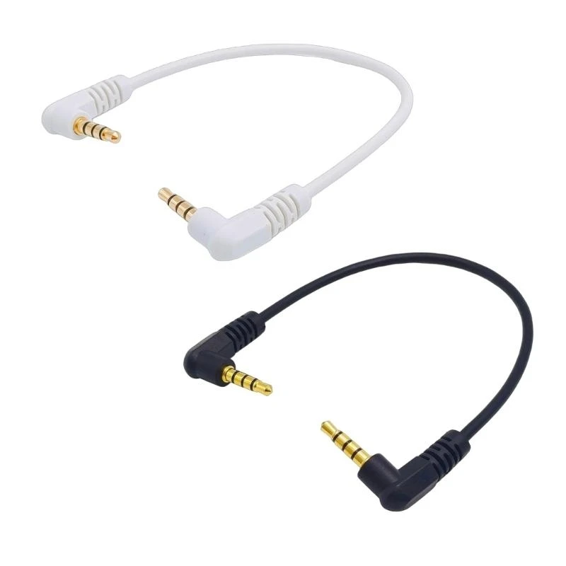 3,5 mm TRRS 4-polig 90 °   Stecker abgewinkelt auf 3,5 mm Stecker, rechtwinkliger Audio-Konverter-Adapterkabel für Kopfhörer-MP3-Lautsprecher