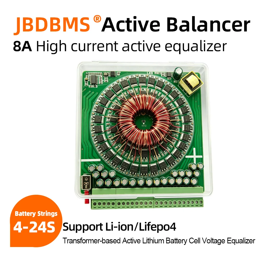 JBD BMS 8S Active Equalizer Balancer 4S-24S 12V-72V Cells Balancer Lifepo4 Lipo Lithium Pack BMS Accessories 8A active balancer