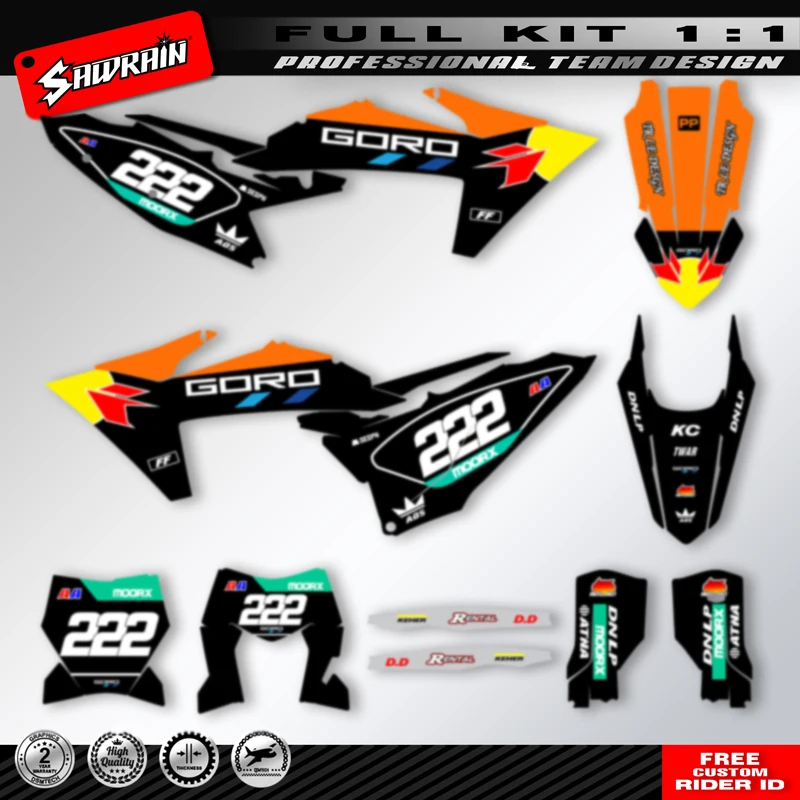 Sawrain Dirt Bike Stickers Kit For KTM EXC XCW 150 200 250 300 350 400 450 500 2024 2025 2026 SX SXF 2023 2024 2025