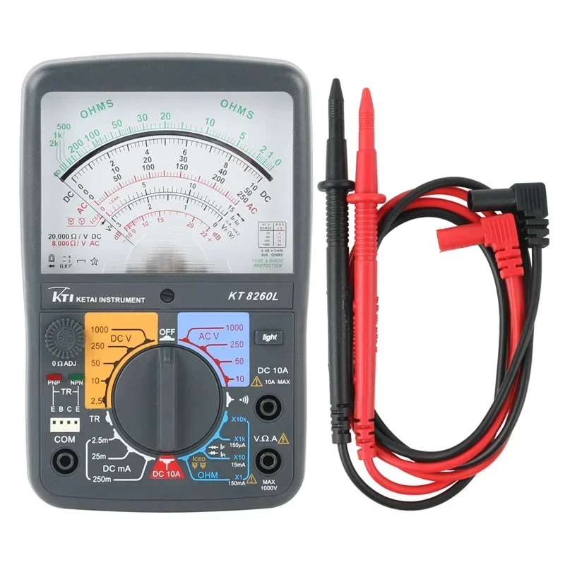 KT8260L KT7007 7006 Profesional Multifunction High Sensitivity Handheld Analog Digital Multimeter Backlight With 2pcs Test Pen