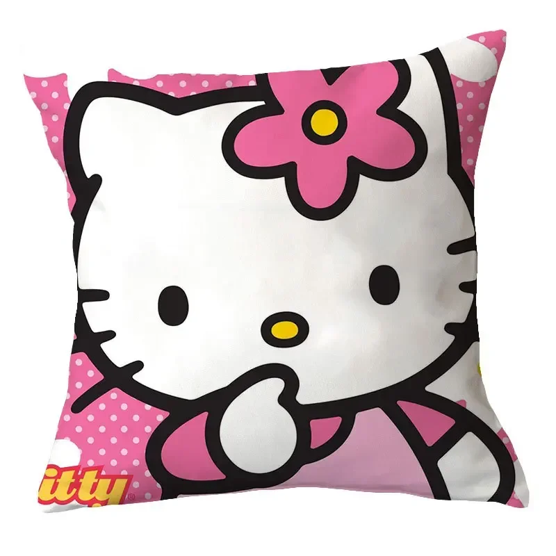 45X45Cm Sanrio Schattig Hellokittys Kussensloop Kawaii Anime Meisjes Hart Kussen Foto Ontwerp Creatieve Gepersonaliseerde Huisdecoratie Geschenken