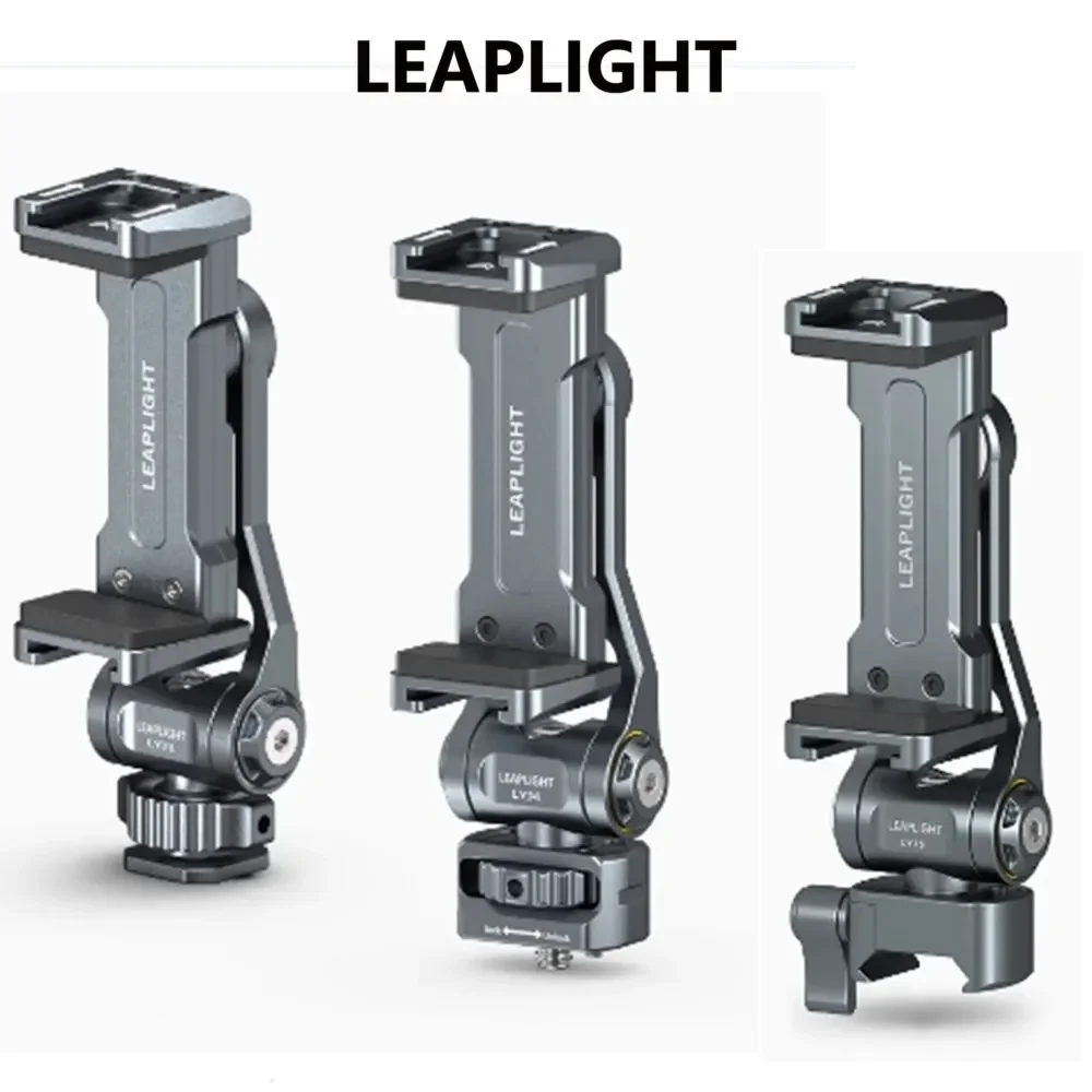 2026 Upgrade Aluminum Phone Tripod Mount Smartphone Holder Adapter W Arca Shoe Cold for Iphone 15 14 13 Samsung Phone Mic Light