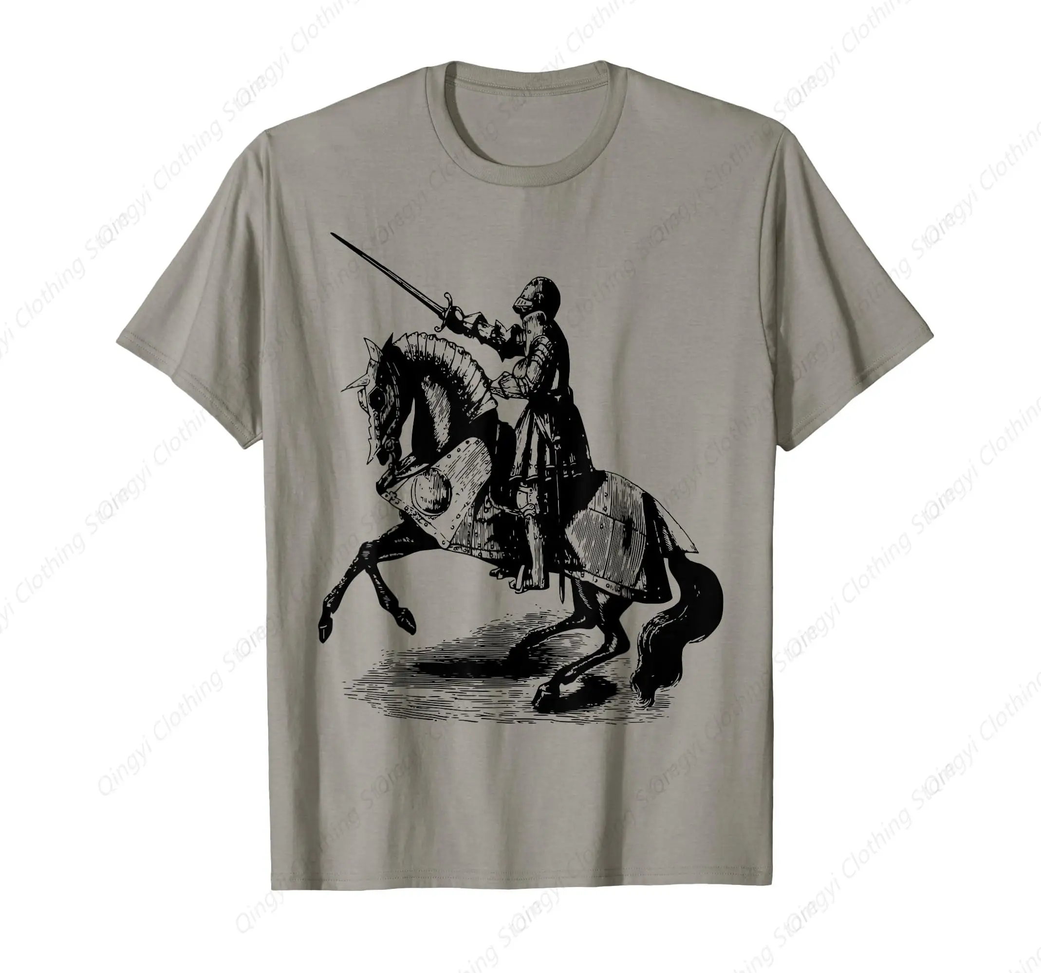 

Knight In Suit of Armor Horse Sword Helmet Medieval T-Shirt
