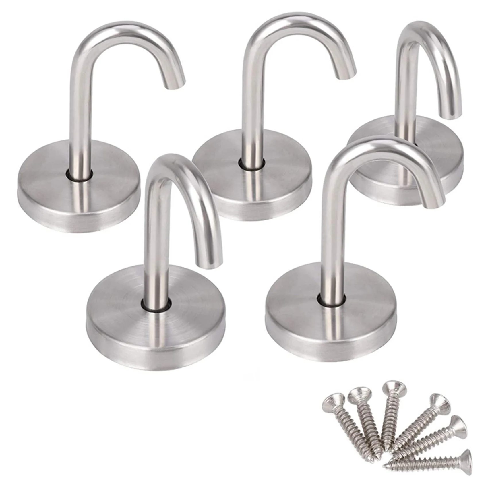 ABGG-10 Pcs Stainless Steel Ceiling Hook Round Base Top Mount Overhead Wall Hook For Hanging Plants Bird Feeders Wind Chimes