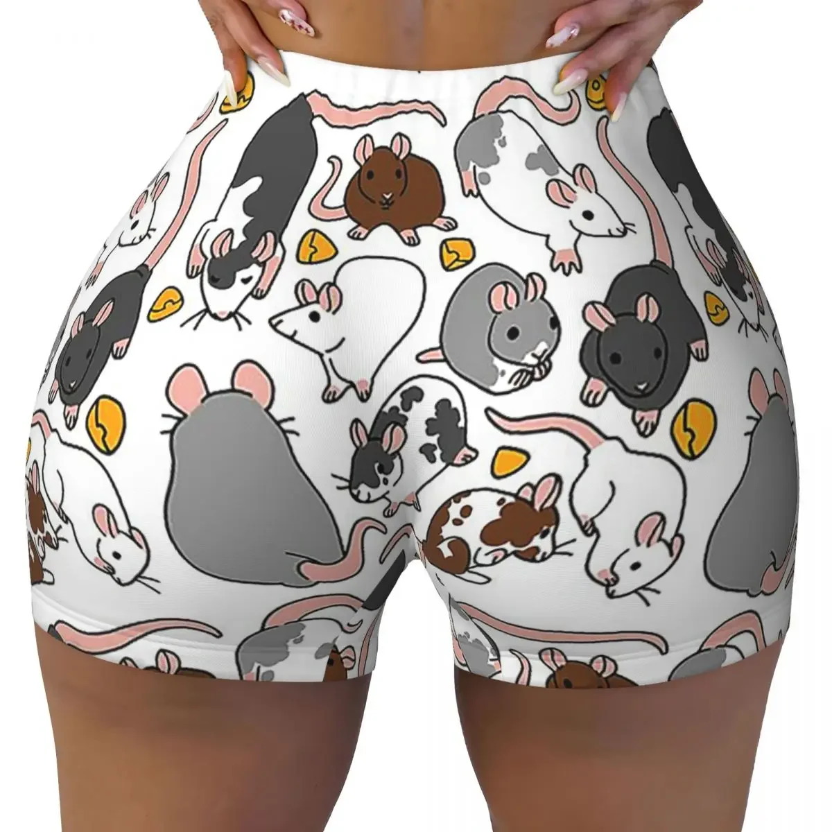 Custom Rat Pack Women Gym Workout Running Shorts Athletic Volleyball Biker Yoga Shorts