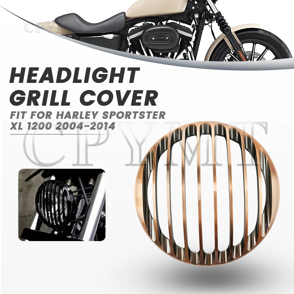 

Motorcycle 5.75 Inch 5 3/4" Led Retro Headlight Grill Cover Fit For Harley Dyna Softail Sportster 883 XL1200 FXCW 2004-2014