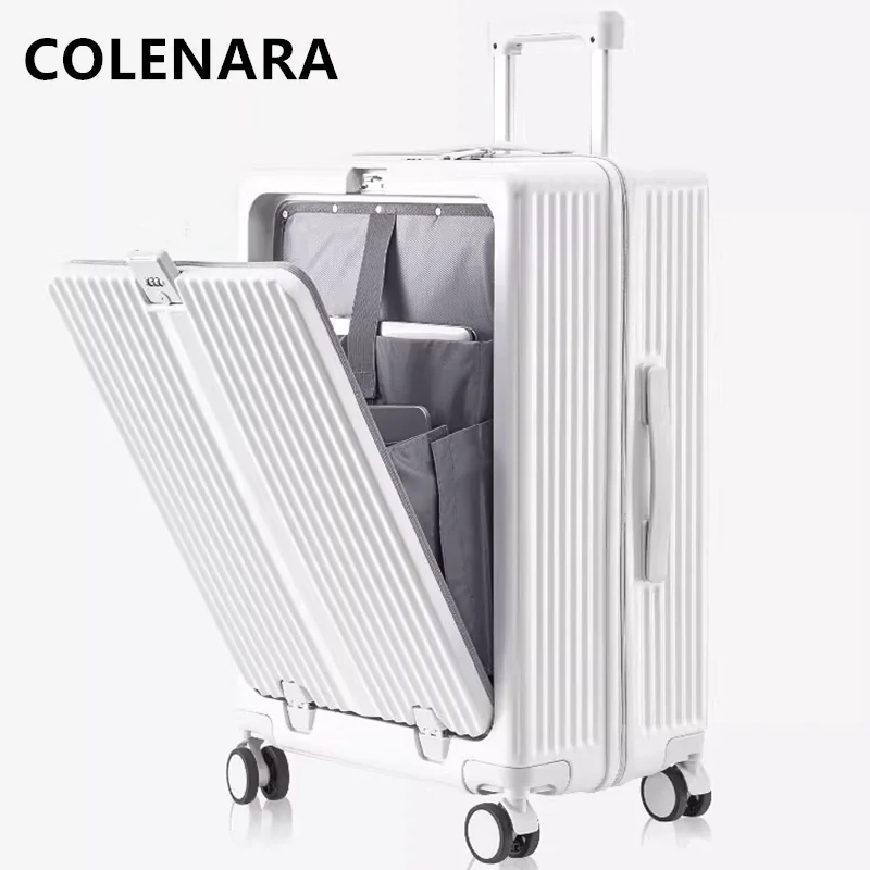 

COLENARA Чемодан 20 дюймов 24 дюйма из АБС-пластика + ПК на молнии Посадковая коробка большой вместимости с алюминиевой рамой Чемодан на колесиках