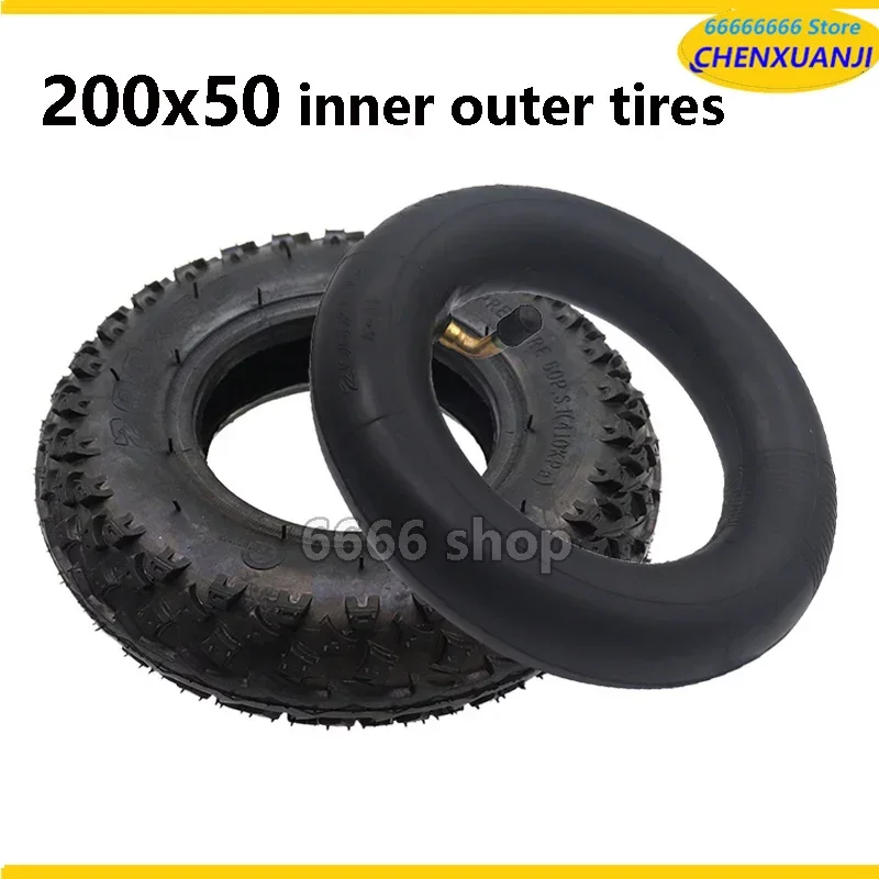 200x50 Tire and Tube Pneumatic Wheel Off-Road Tires for Electric Scooter,Electric Gas Scooter,Mountain Scooter and Wheelchai