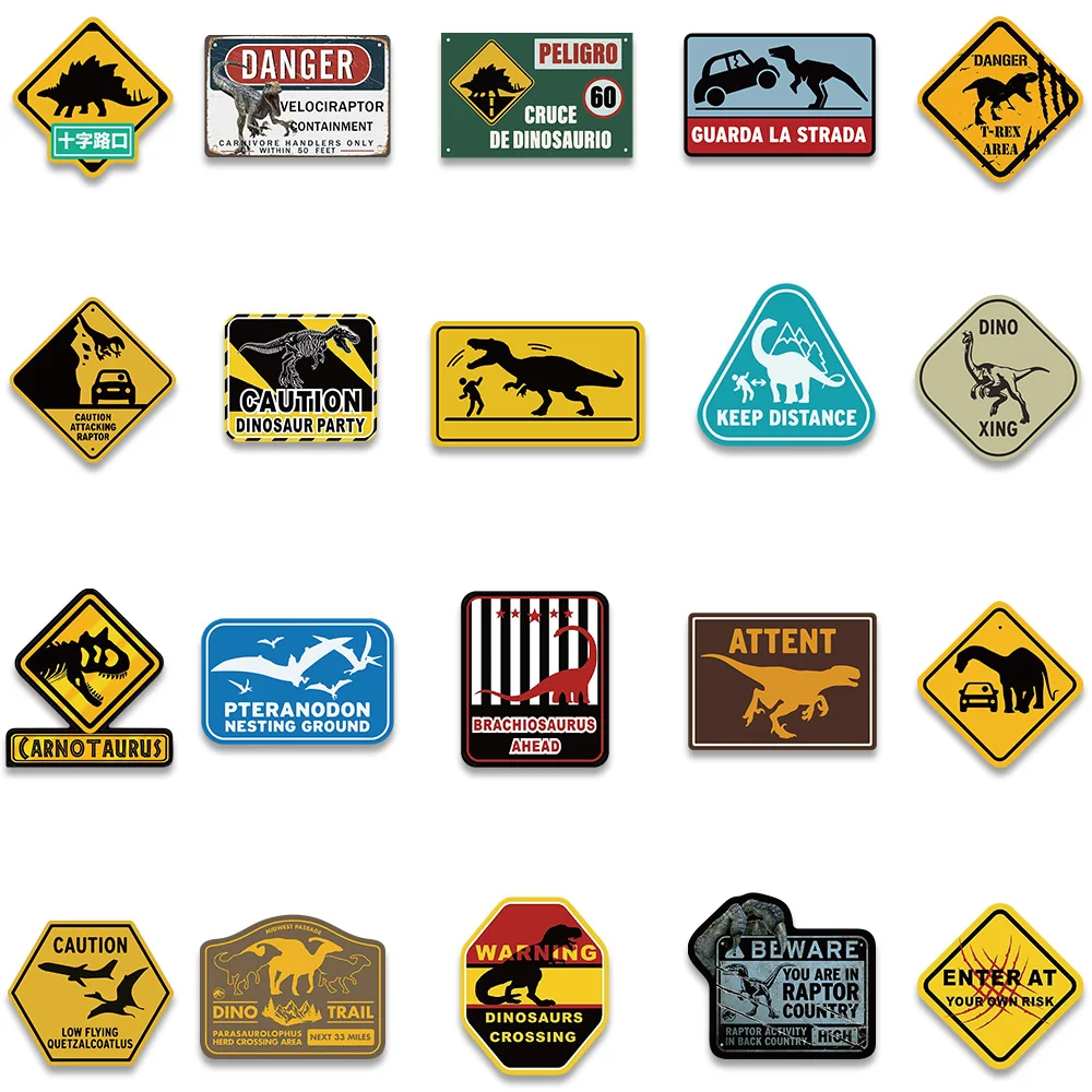 60PCS/Pack Jurassic World Signs Dinosaur Park Stickers DIY Phone Case Suitcase Skateboard Graffiti Stickers Kid\'s Toys