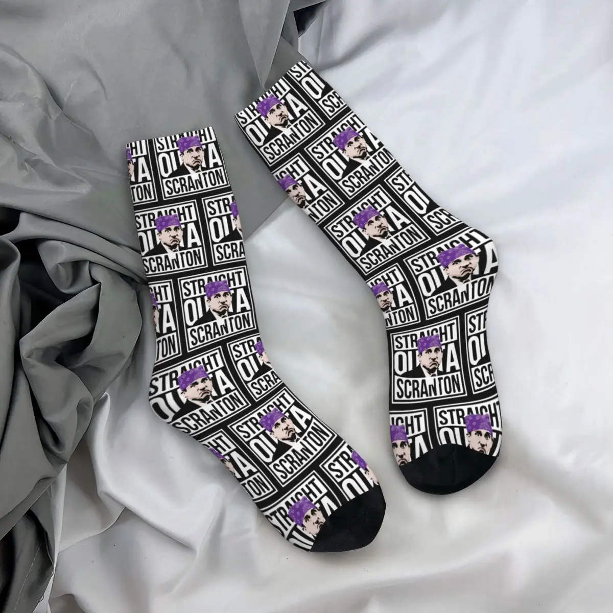 Happy Funny Male Men Socks Casual Michael Scott Straight Outta Scranton Sock The Office Sport Socks Spring Summer Autumn Winter