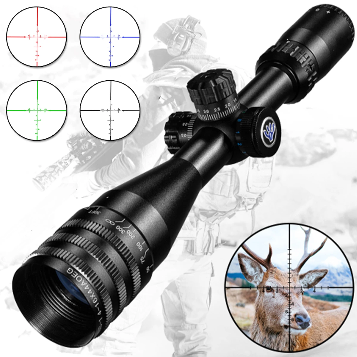 

Tactical Hunting Scope Center Lock Optical Scope Three Light Ten Bird Watching Scope for Outdoor Shooting Tourist Telescope