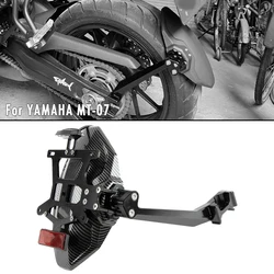 For YAMAHA XSR 700 MT 07 MT-07 MT07 XSR700 2014-2025 Rear Fender Bracket Mudguard Eliminator License Plate Holder With LED Light