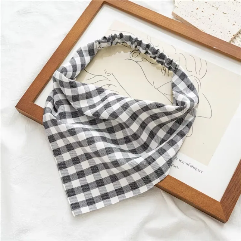 

10pcs Elastic Classic Style Lattice Adjustable Universal Pet Bandana Bib Custom Bandana for Cats Dogs Cotton Polyester