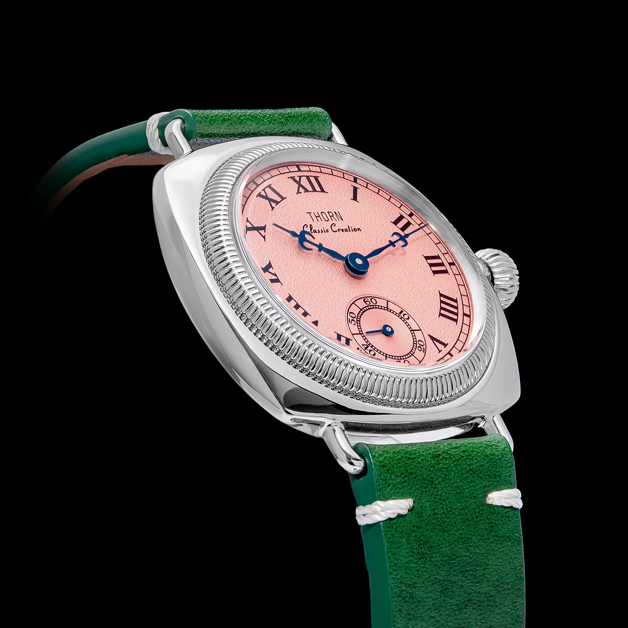 【T002】THORN-Uhr im klassischen Oyster-Stil, antike, kissenförmige Uhr im Retro-Stil, Paaruhr für Herren und Damen – Detail 37