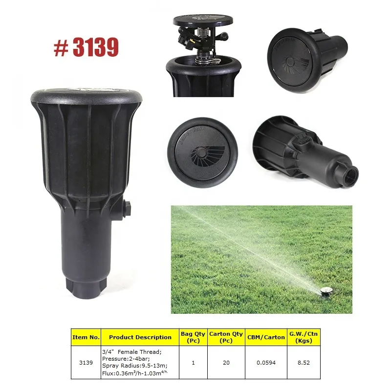 Home Garden Sprinkler Irrigation System Pop-up Lawn Sprinkler Plastic