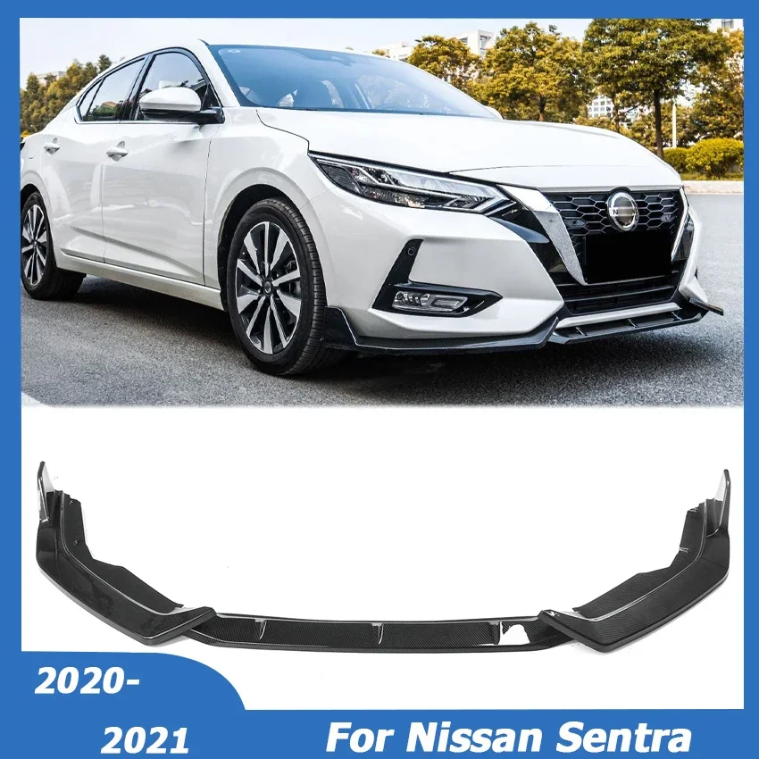 3PCS For Nissan Sentra 2020 2021 2022 Front Bumper Lip Spoiler Side Splitter Diffuser Deflector Body Kit Guards Car Accessories