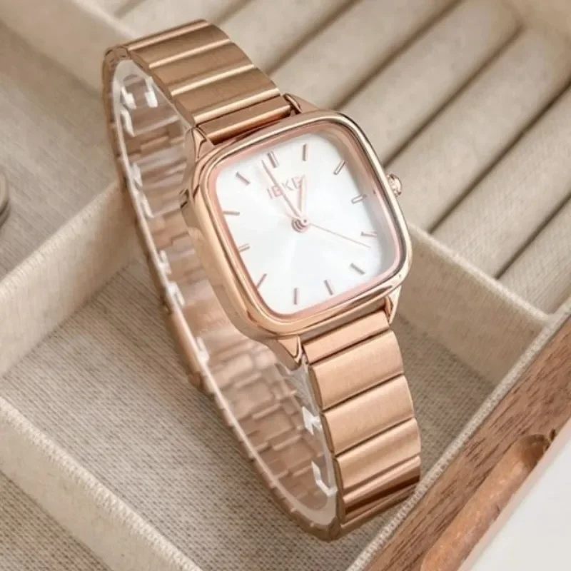 Women Quartz Wristwatches Minimalist Square Steel Strip Fashion Watch Women Daily Business Senior Elegant Clock Reloj Para Mujer