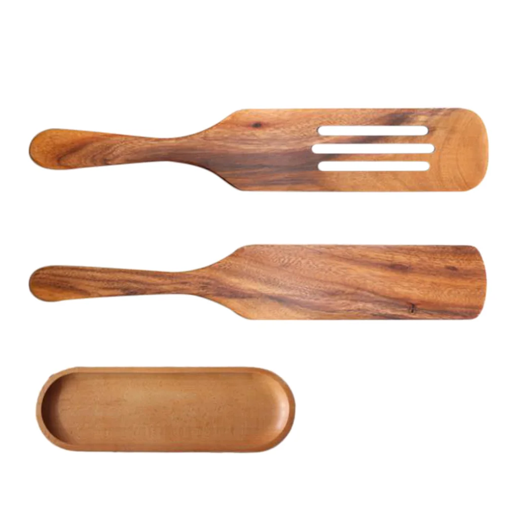 

1 set Long H Wooden Spatula Set Thick H Heat Resistant Cooking Tools Kitchenware Wooden Utensils Premium Wood