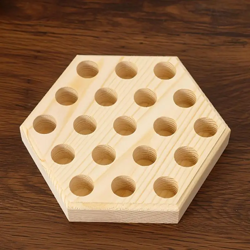 Pliers Holder Pliers Stand Hexagon Wood Plate 19-Hole Space Saving Display Stand for Tabletop Workshop Studio Indoor Use