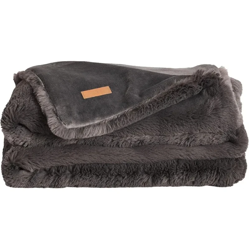 Faux Fur Blanket Heavy Texture Super Soft Blanket Made From Recycled Materials Machine Washable Keep Warm Essential