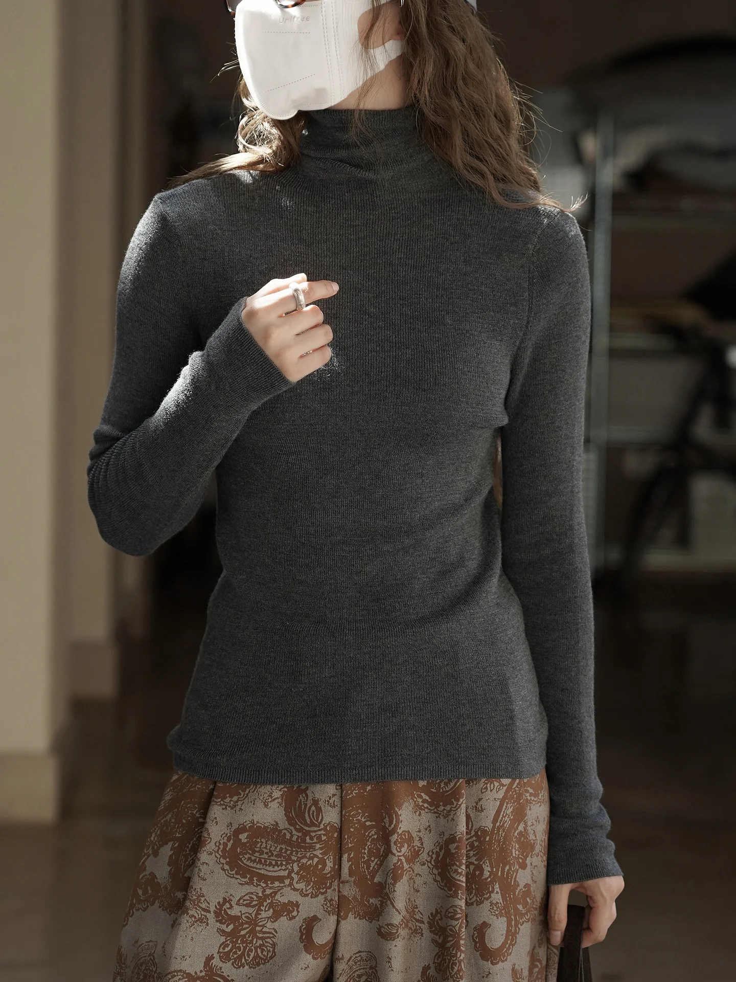 

Зимний новый французский модный ленивый шерстяной утягивающий вязаный свитер, мягкий приятный для кожи топ для женщин