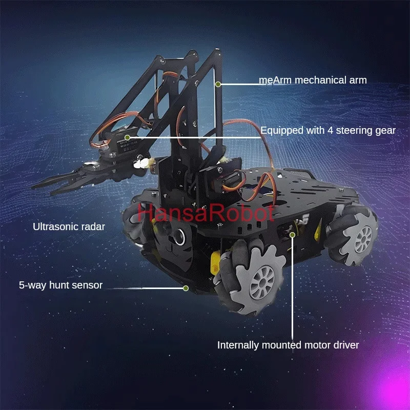 Arduino inteligente PS2 RC Mecanum rueda coche Robot brazo línea automática patrulla pista evitación de obstáculos programa gráfico