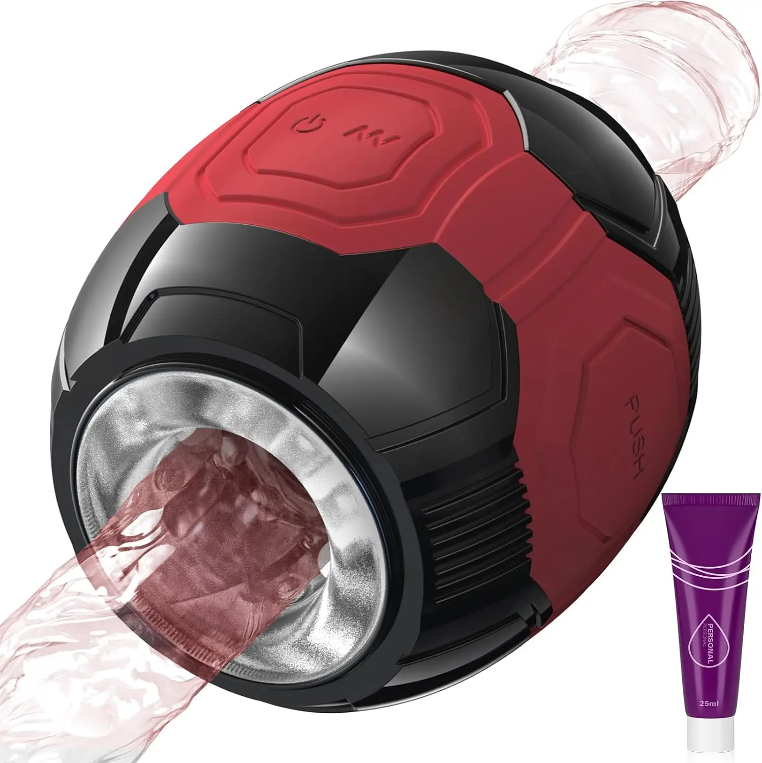 Automatic male robot adult toy, pump vibrator with 10 vibration modes, hands-free vibration with realistic 3D texture, open-sle