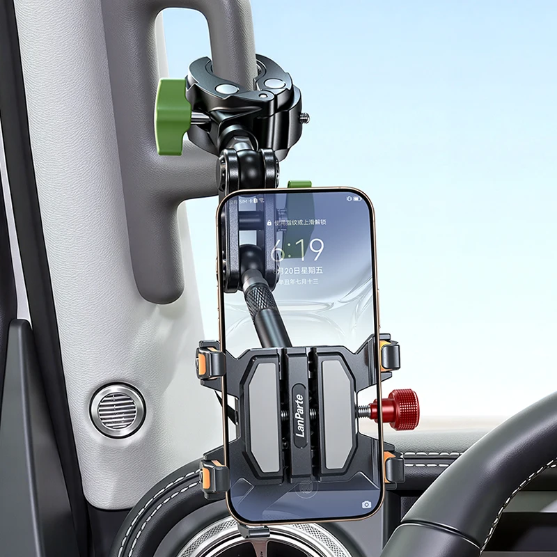

Lanparte 360°Rotation Crab Claws Car Phone Holder for Phone Stand Van Truck SUV with Super Stable Strong Vacuum Cup
