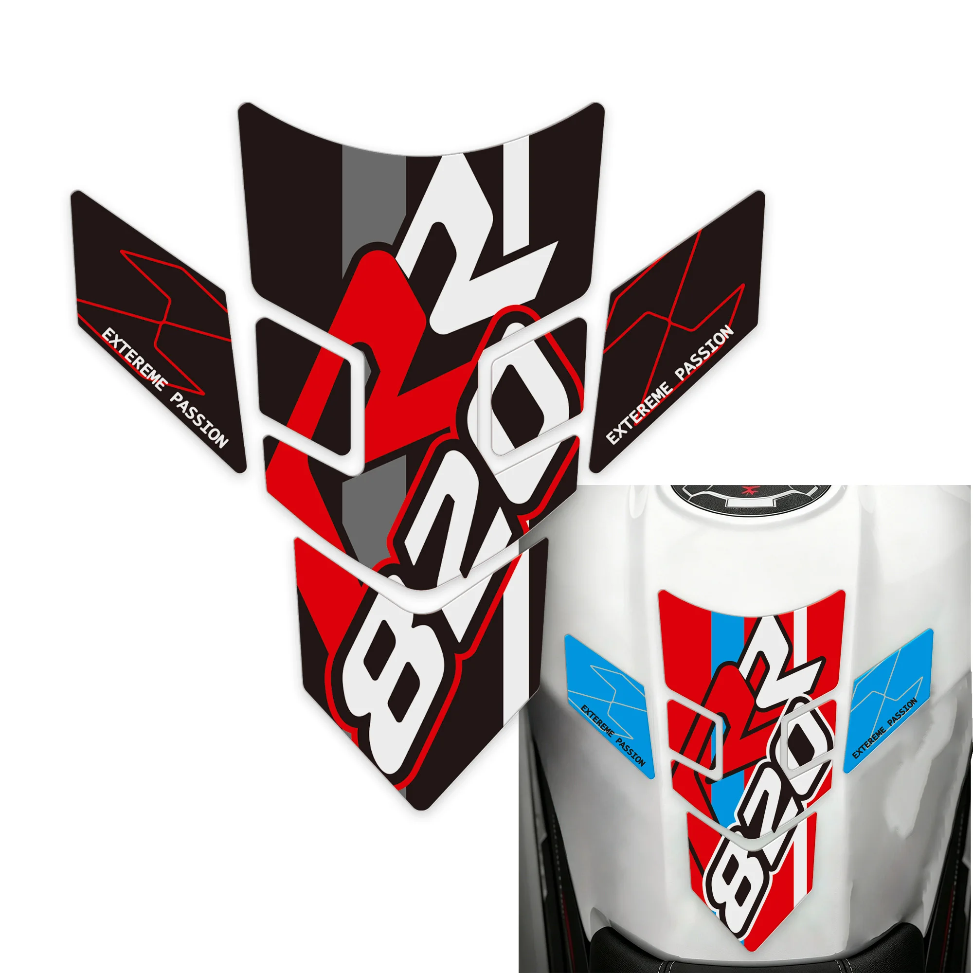 New 3D Motorcycle Tank Pad Protector Decal Stickers Fit ZX820RR Fuel Tank Scratch Resistant Decorative Guard