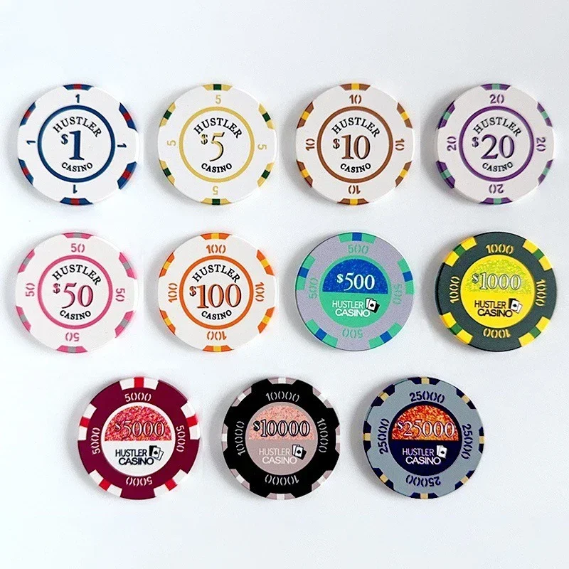 10pcs/set Texas Hold'em Baccarat Ceramic Chip Casino Club Professional Luxury Chips Home Entertainment Accessories