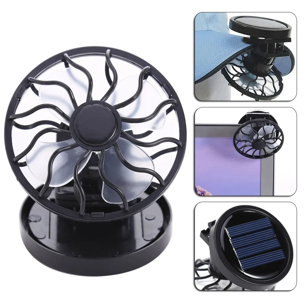 Portable Mini Solar Powered Clip Fan Summer Hat Cap Clip Cooler Fan Outdoor Camping Hiking Wilderness Survival Celling Fans