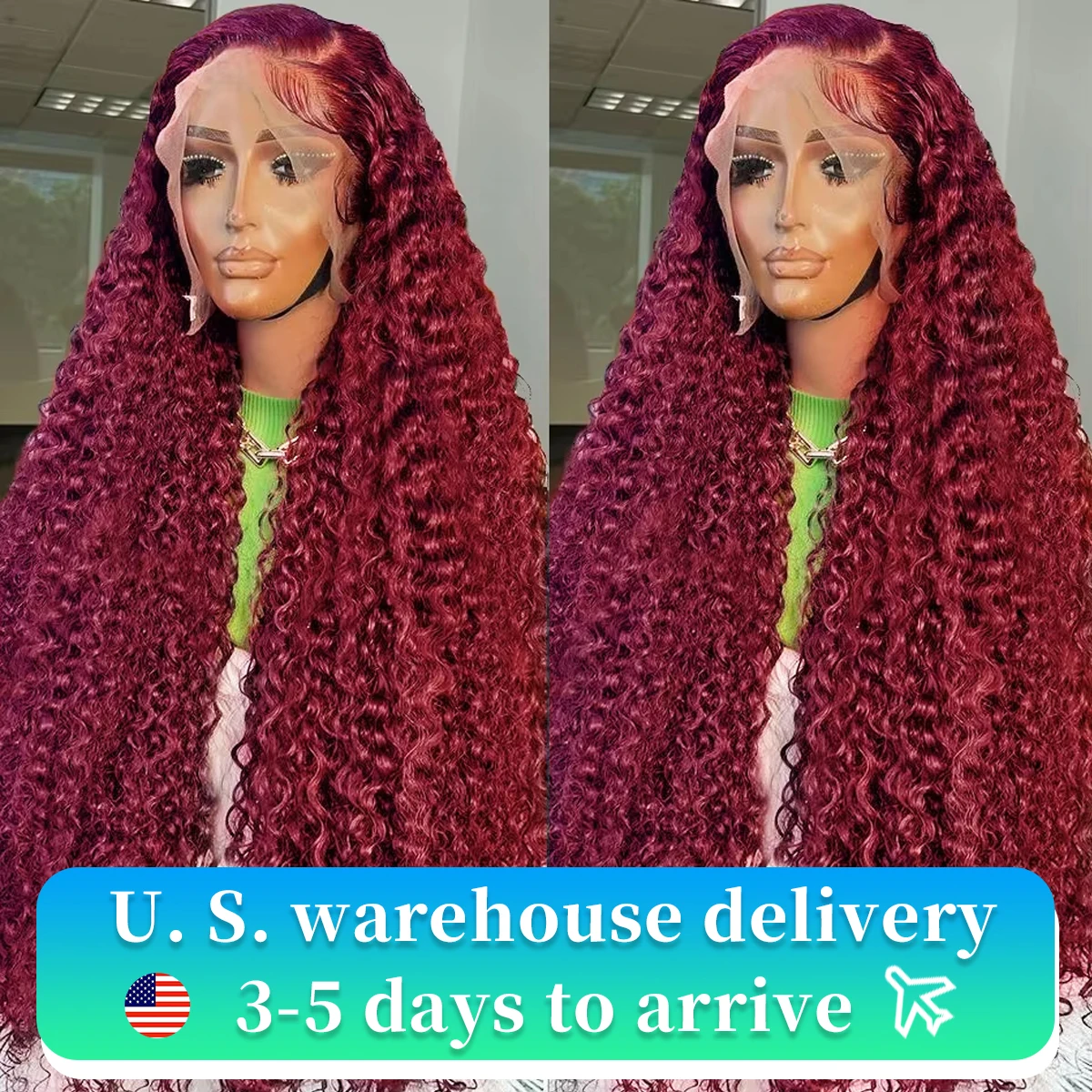 250 Density 30 Inch 13x4 99J Burgundy Deep Wave Lace Frontal Wig Curly Lace Front HD Lace Frontal Human Hair Wigs For Womem