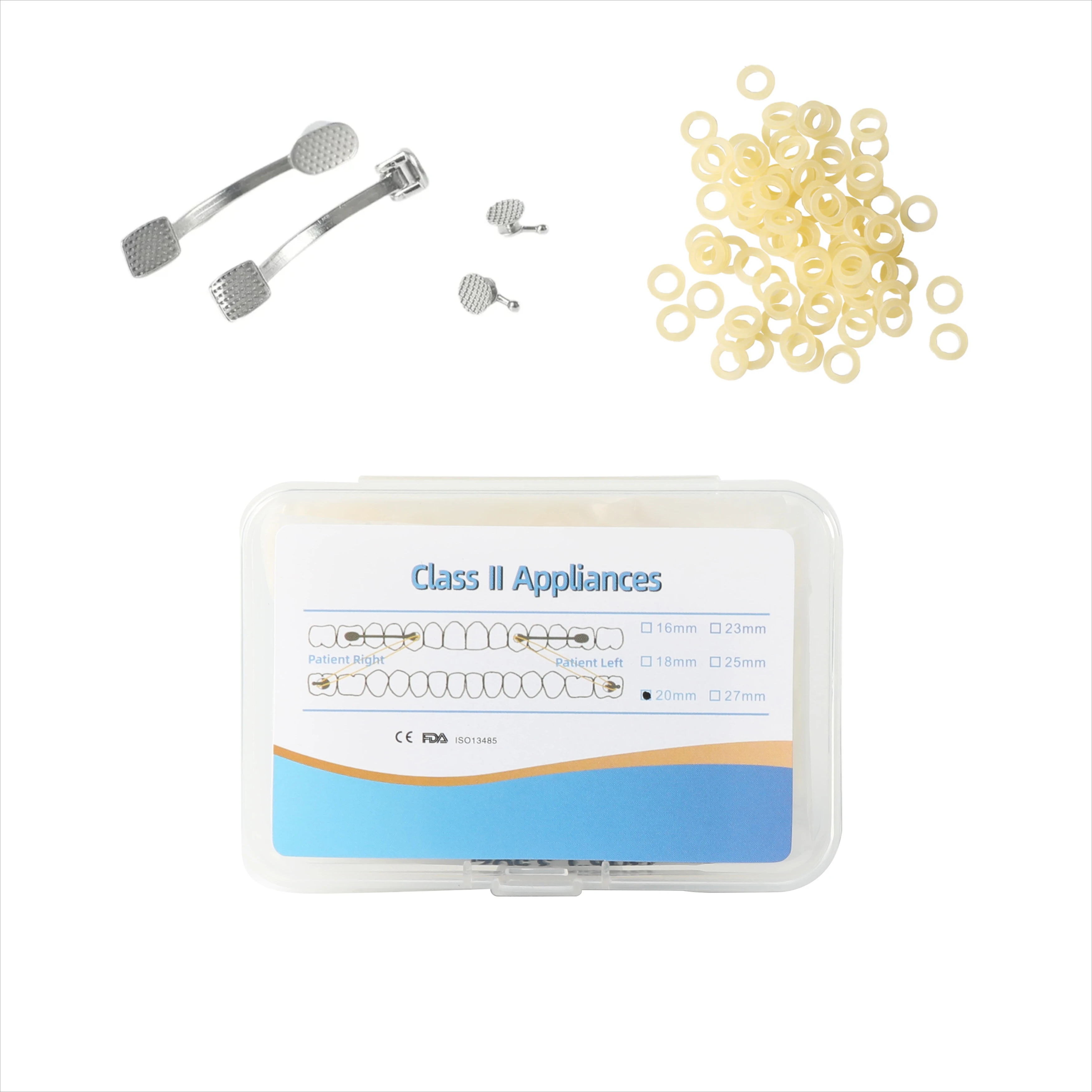 Standard Kit Orthodontic Grinding Teeth Pusher Dental Carriere Distalizer Class II Appliances 6 Universal Size CE Certificated