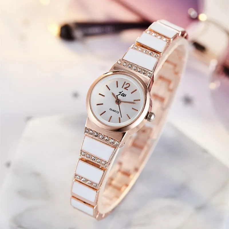 فاخر حجر الراين نساء ساعات كوارتز موضة صغيرة الهاتفي الصلب حزام ساعات المعصم للسيدات ساعة Reloj Mujer Relogio Feminino #2