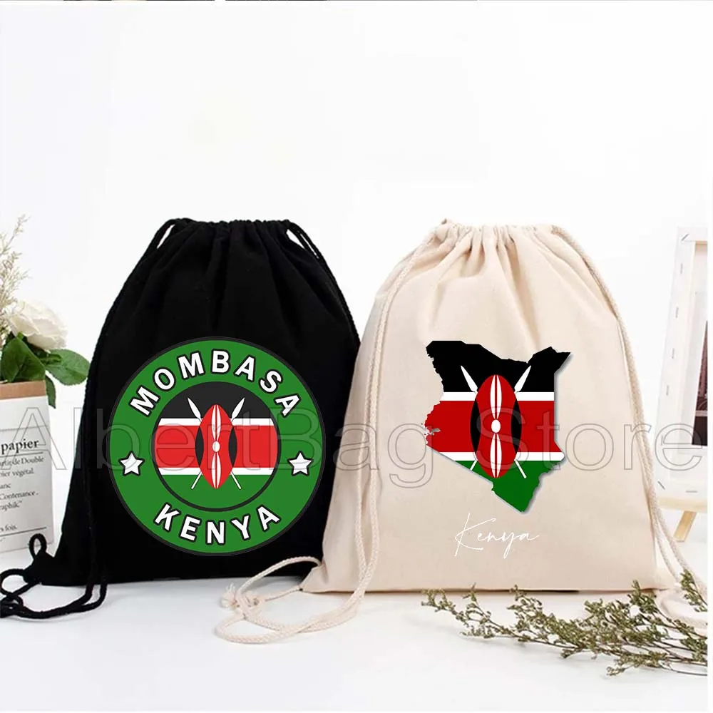 

Kenya Coat of Arms Flag Map Kenyan Canvas Drawstring Bags Soccer Backpack Gym Sackpack Gifts String Bag for Hiking Sports Yoga
