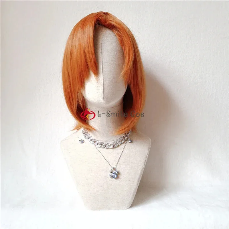 

High Quality Game Ryugu Rena Ryuugu Cosplay Wig Orange Heat Resistant Synthetic Hair + Wig Cap
