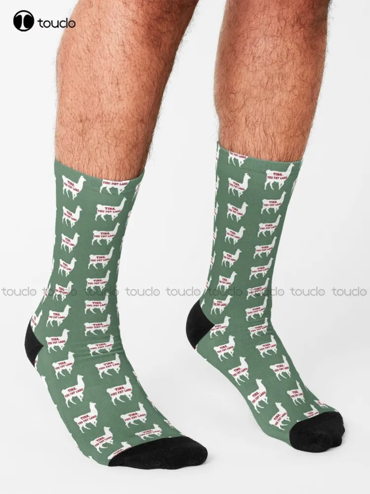 Tina, You Fat Lard Llama, Tina Socks Funny Socks For Women Unisex 성인 십대 청소년 양말 360 ° 디지털 인쇄 Gd 힙합 선물 아트