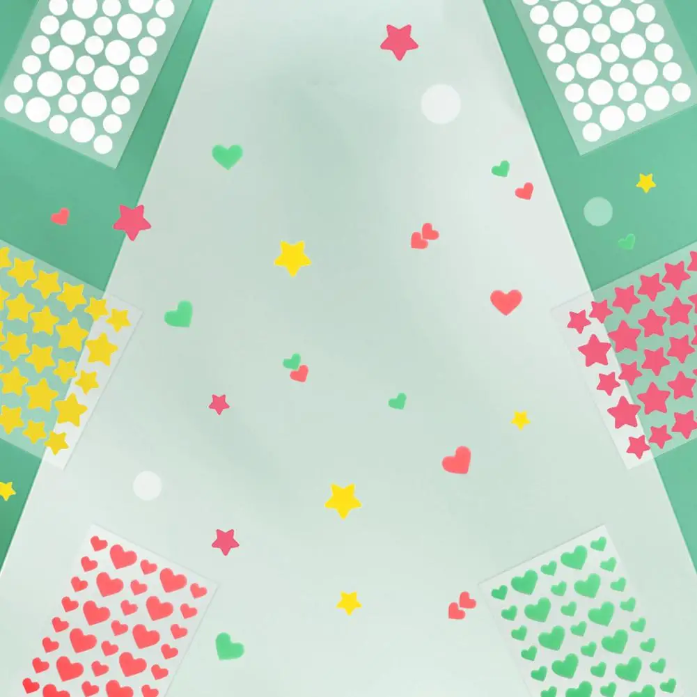 224 التهم الملونة بثرة بقع مستديرة/نجمة/شكل قلب العناية بالبشرة ملصقات غير مرئية حب الشباب غطاء الوجه بقعة بثرة التصحيح