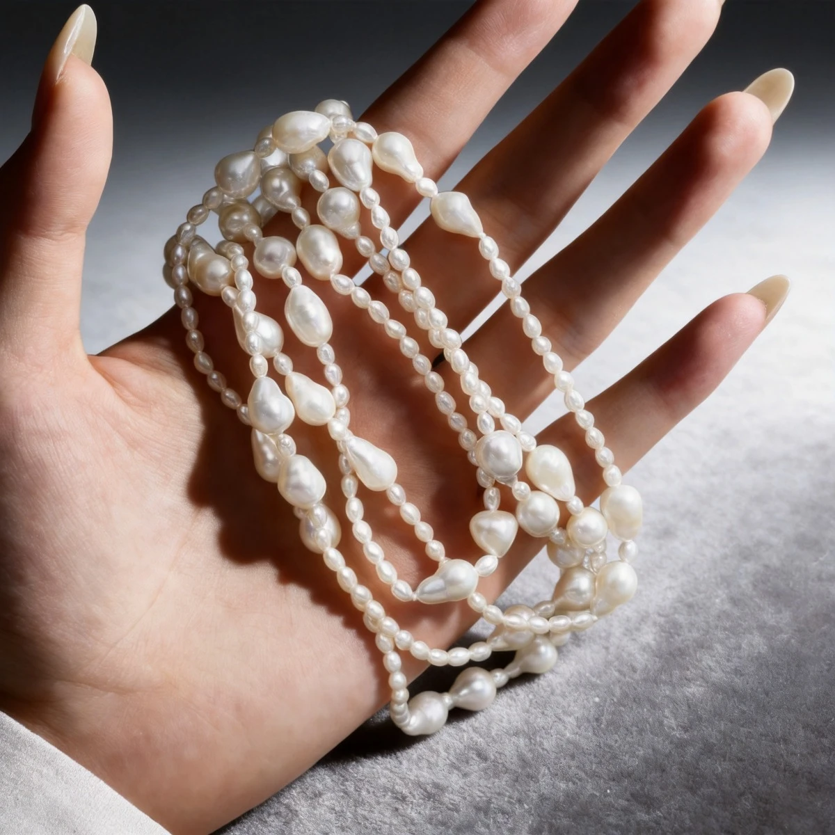 Unisex Chain Natural Freshwater Pearl Sweater Chain For Christmas Holidays Gifts Length 1.2m