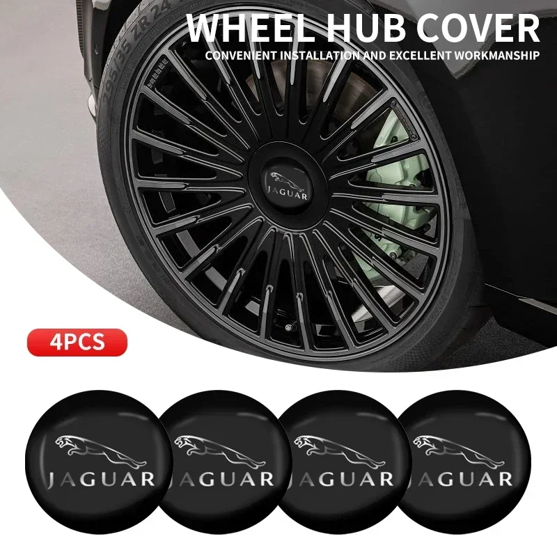 

4 шт., 56 мм, наклейки на центральную крышку колеса автомобиля, аксессуары для крышек ступиц для Jaguar XF XE XJ F-Pace X-Type S-Type F-Type E-Pace I-PACE XK